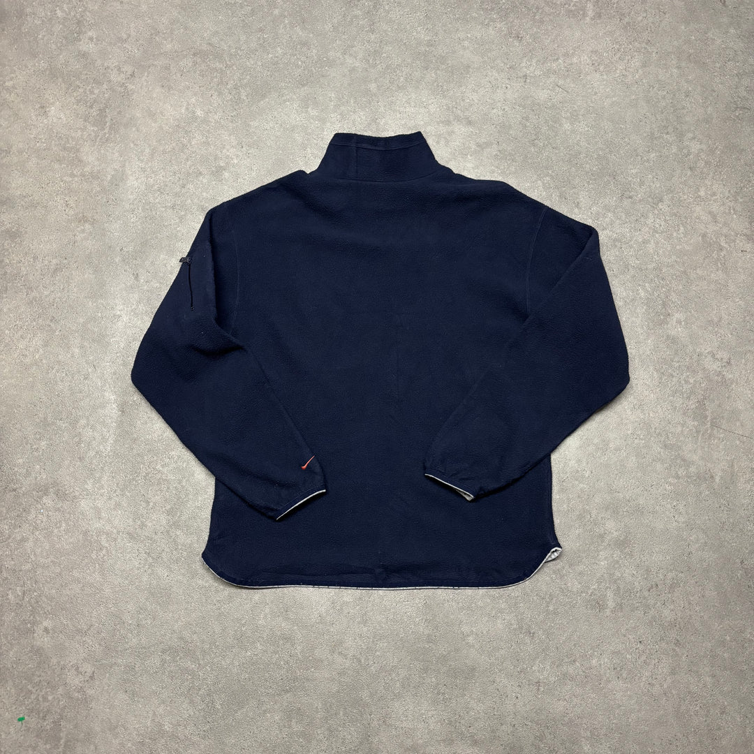 00's Vintage Nike Navy Spell Out Fleece (L)