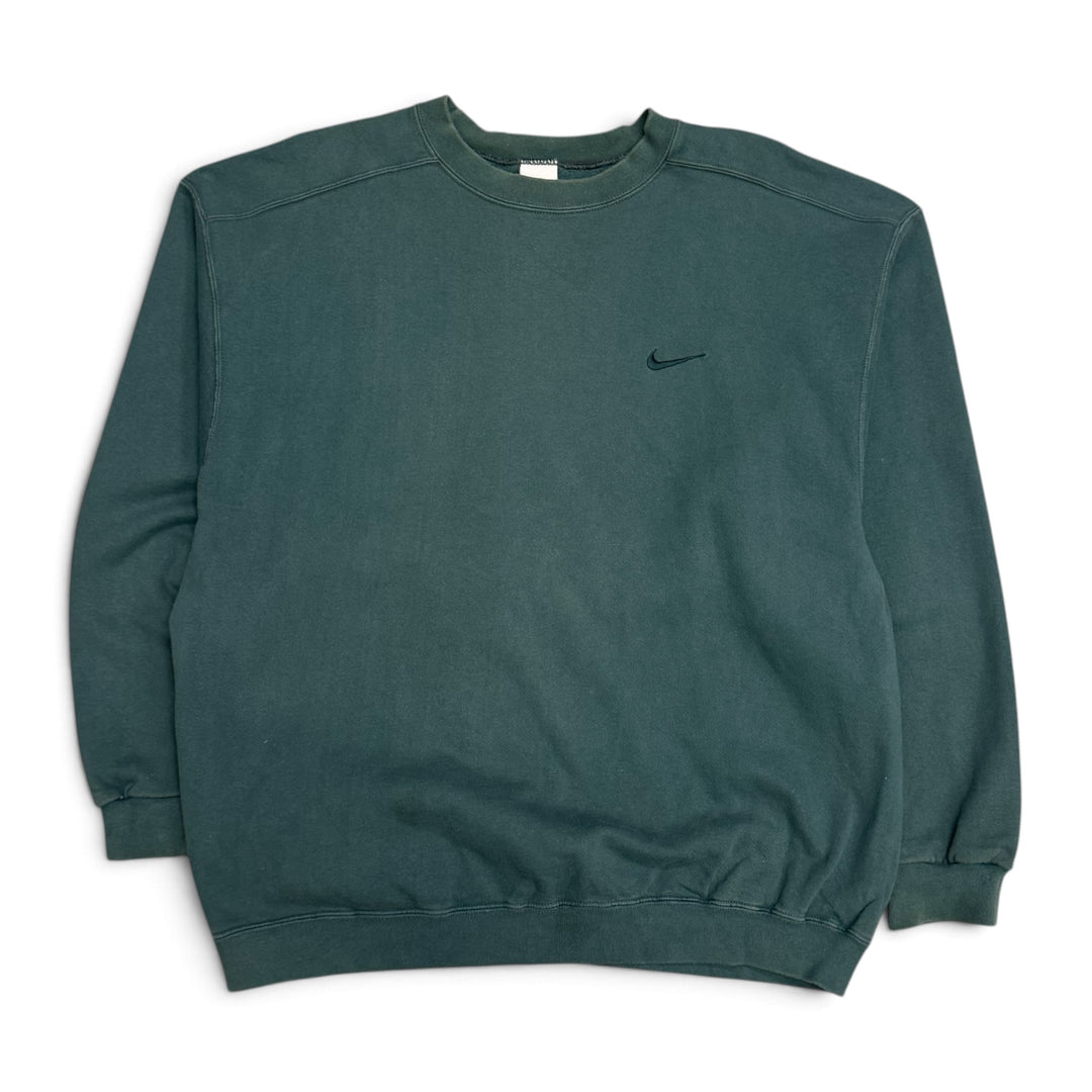Vintage Nike Small Logo Sweatshirt Green (XL)