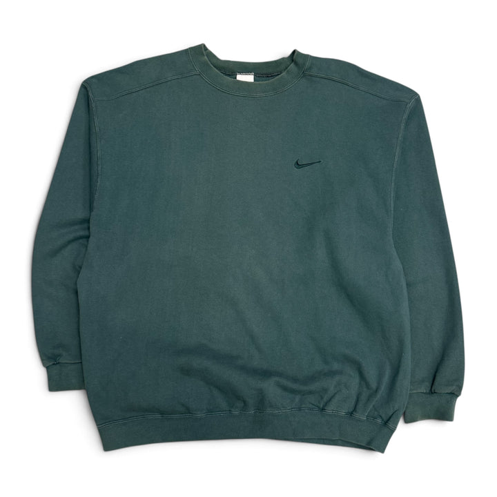 Vintage Nike Small Logo Sweatshirt Green (XL)