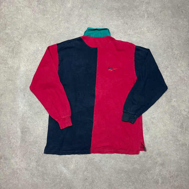 90's Vintage Reebok Two Tone Rugby Polo Shirt (M)