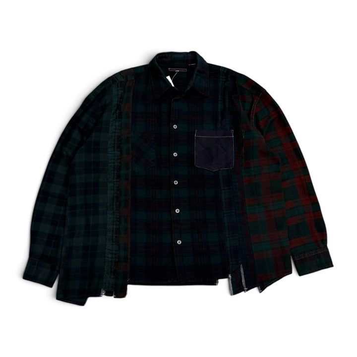 Rebuild By Needles Green Flannel Checkered Shirt (XL)