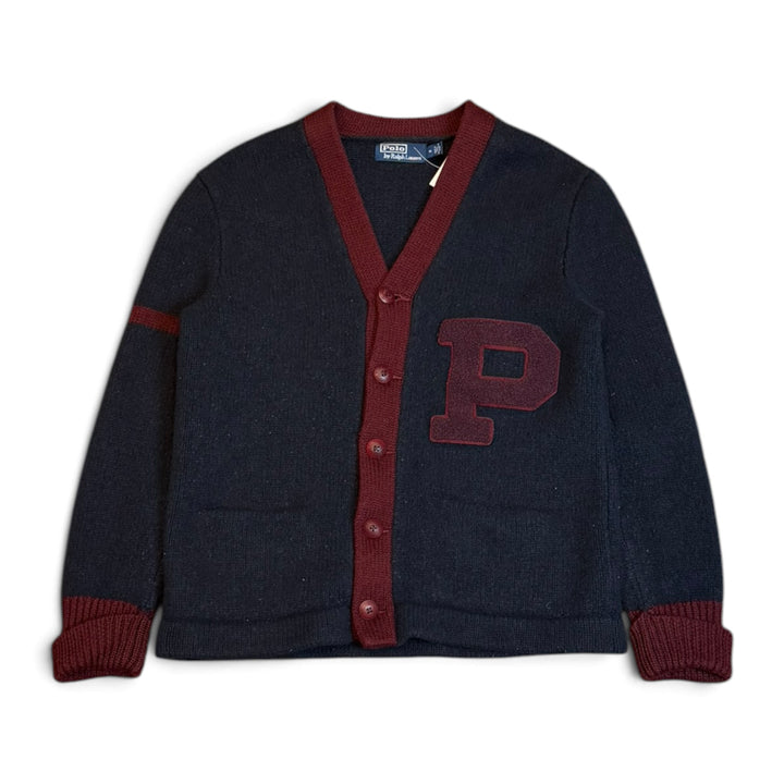 Vintage Polo Ralph Lauren Navy Varsity Knitted Cardigan (S)