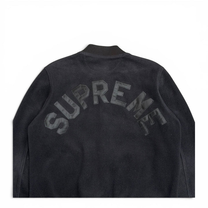 Supreme Black Fleece Button Up Varsity Jacket (L)