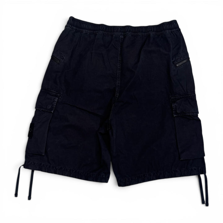 Stone Island Stretch Cotton Tela Paracadute Cargo Shorts Navy (33")
