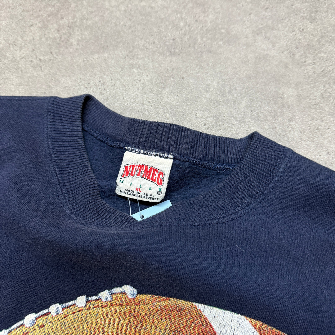 Vintage Nutmeg Tag American Football Navy Sweatshirt (M)