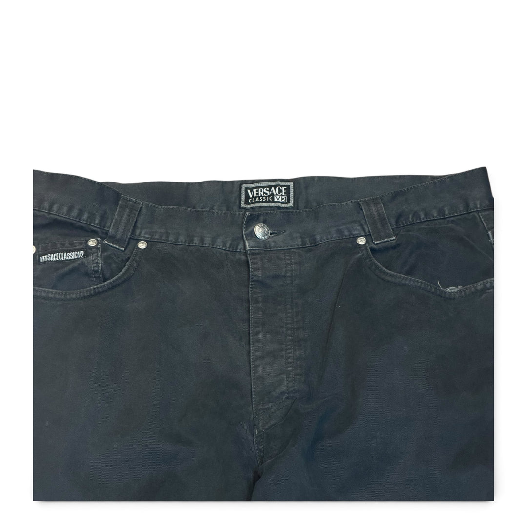 Vintage Versace Classic V2 Black Canvas Trousers (36)