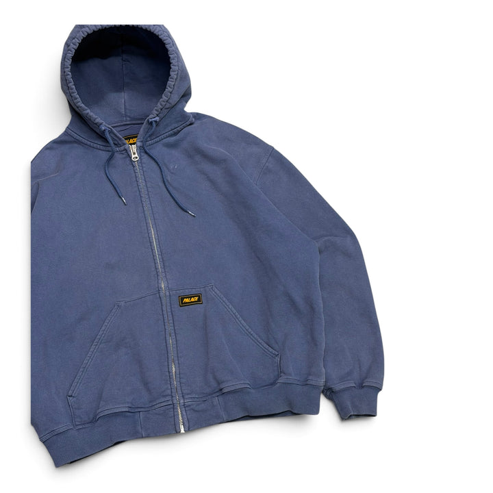 Palace Triple Stitch Zip Up Blue Hoodie (L)