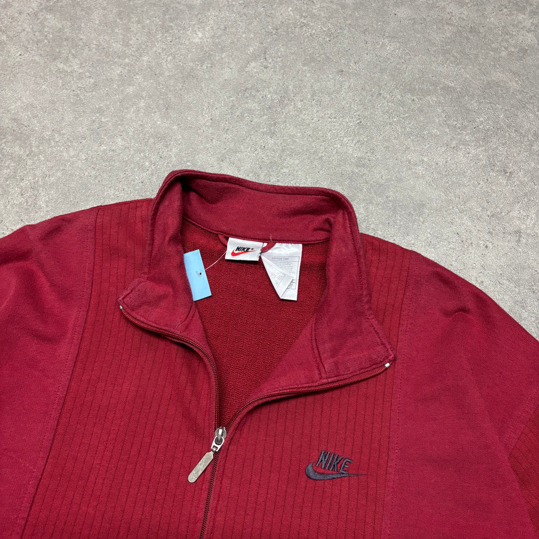 90's Vintage Nike Red Full Zip Sweatshirt (XL)