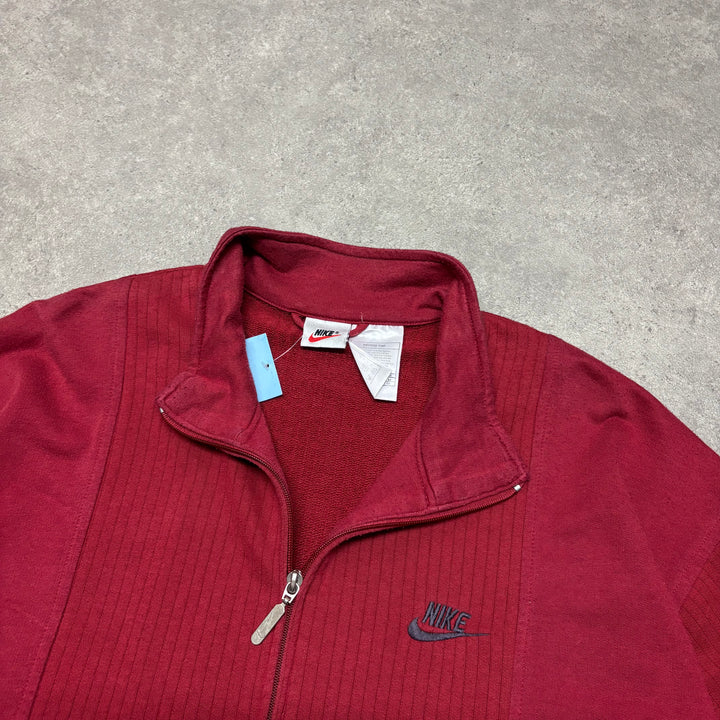 90's Vintage Nike Red Full Zip Sweatshirt (XL)