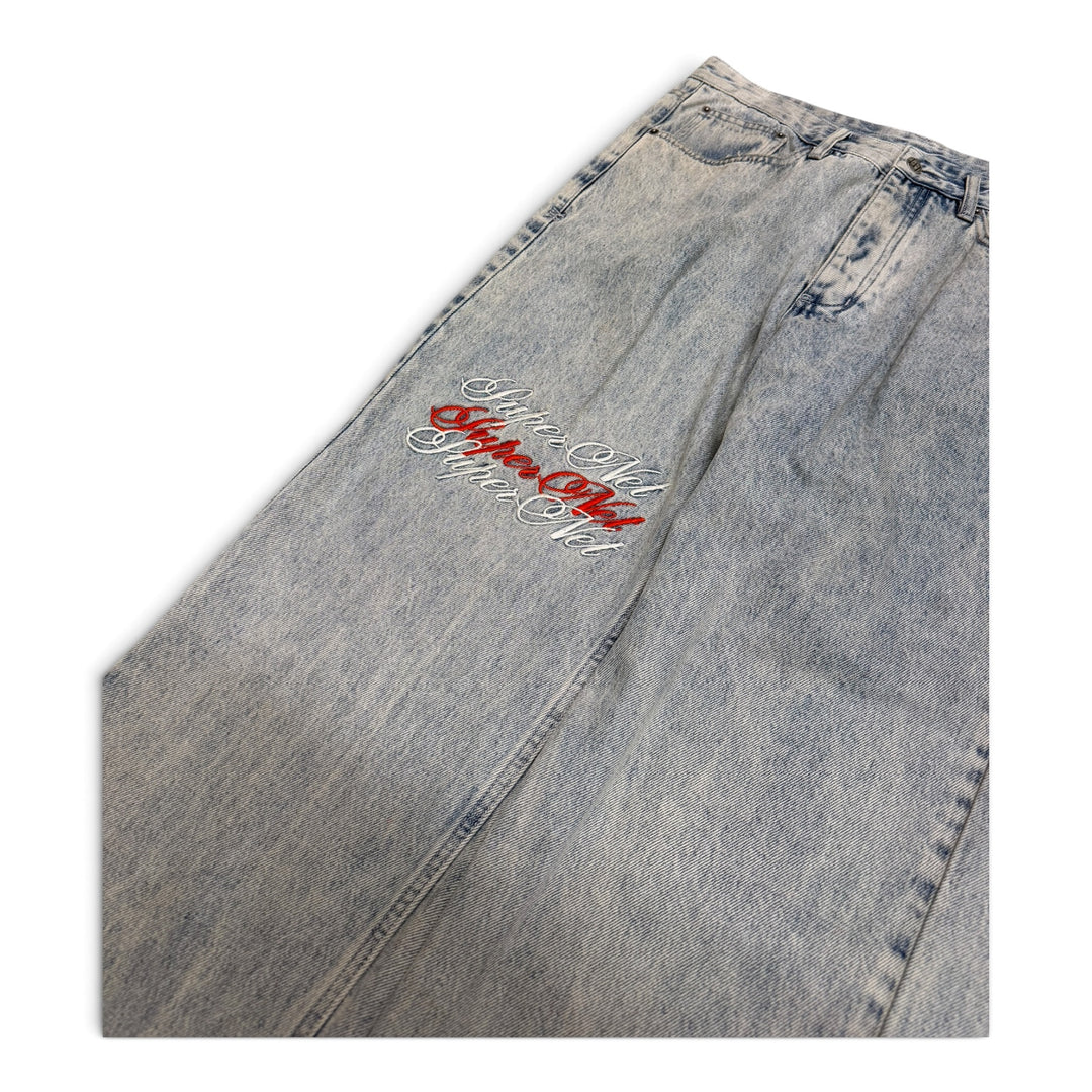 Ksubi Embroidered Baggy Jean Light Blue (34)