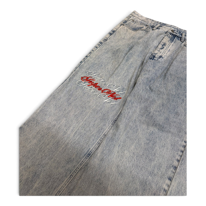 Ksubi Embroidered Baggy Jean Light Blue (34)
