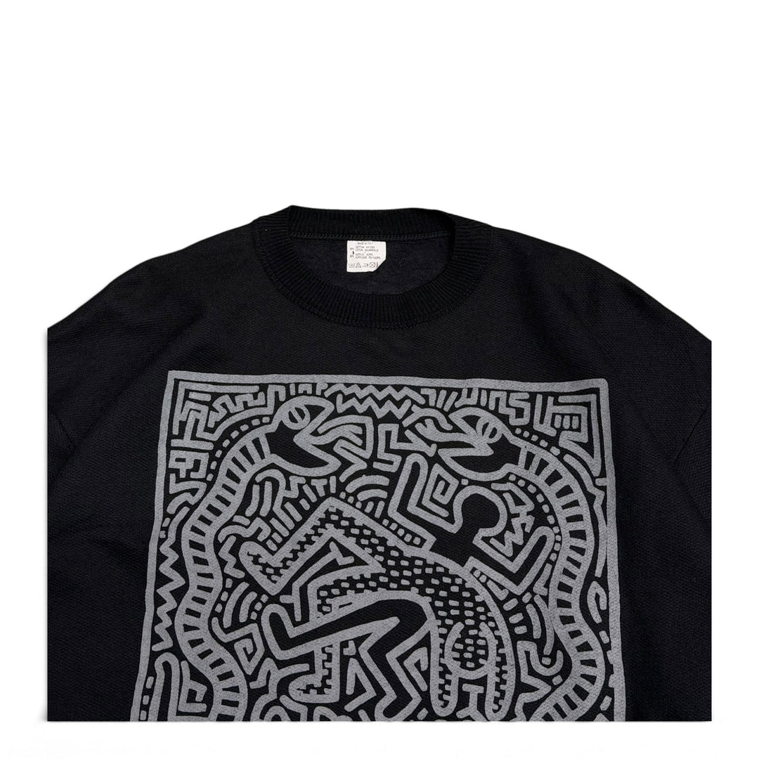 Vintage 80'S Keith Haring Graphic Long Sleeve Top Black (M)