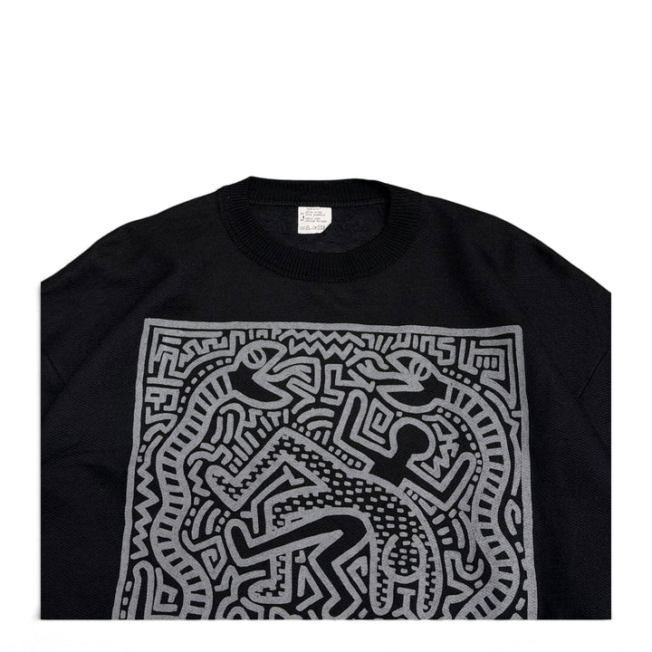 Vintage 80'S Keith Haring Graphic Long Sleeve Top Black (M)