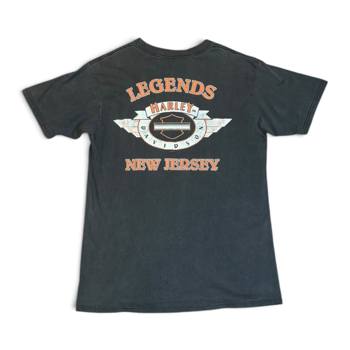 Vintage Harley Davidson Faded Black Graphic T-Shirt (L)