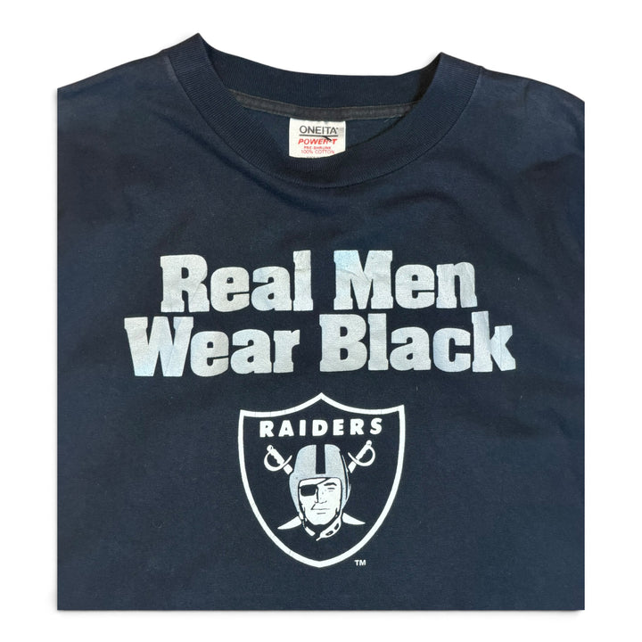 90's Vintage Oakland Raiders Black Vintage T-Shirt (L)