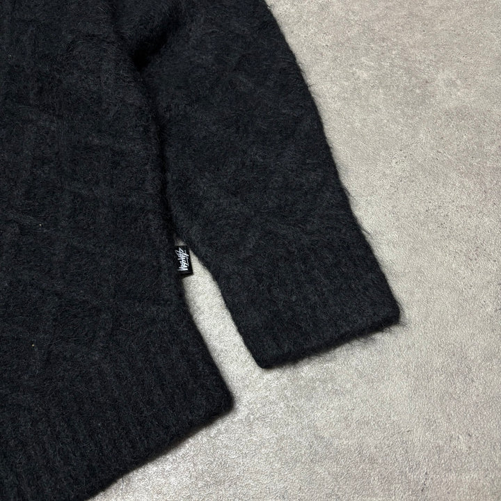 Stussy Black Diamond Knitted Wool Sweater (L)