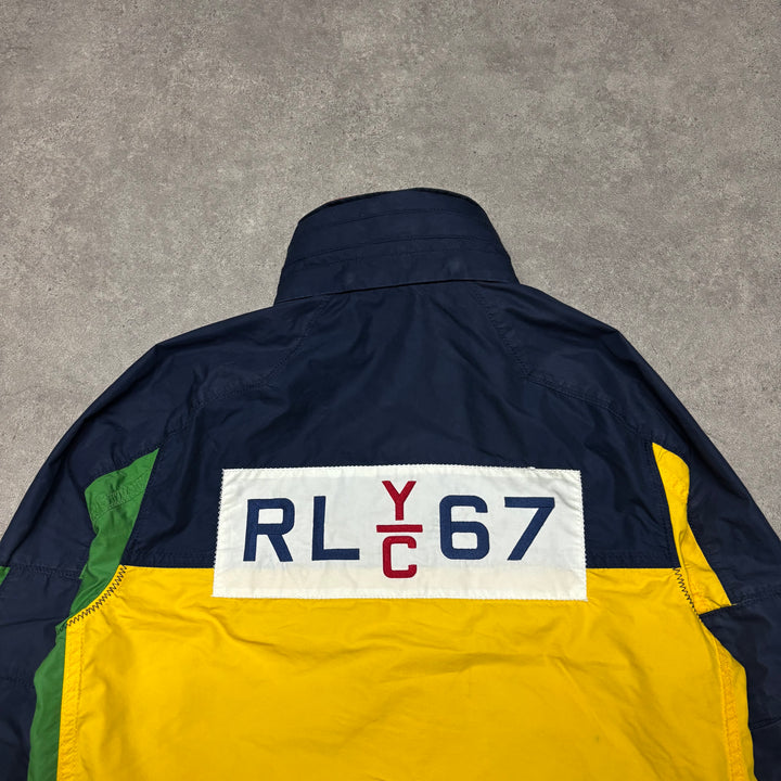 Vintage Polo Ralph Lauren Yellow & Green Yacht Club Sailing Jacket (L)
