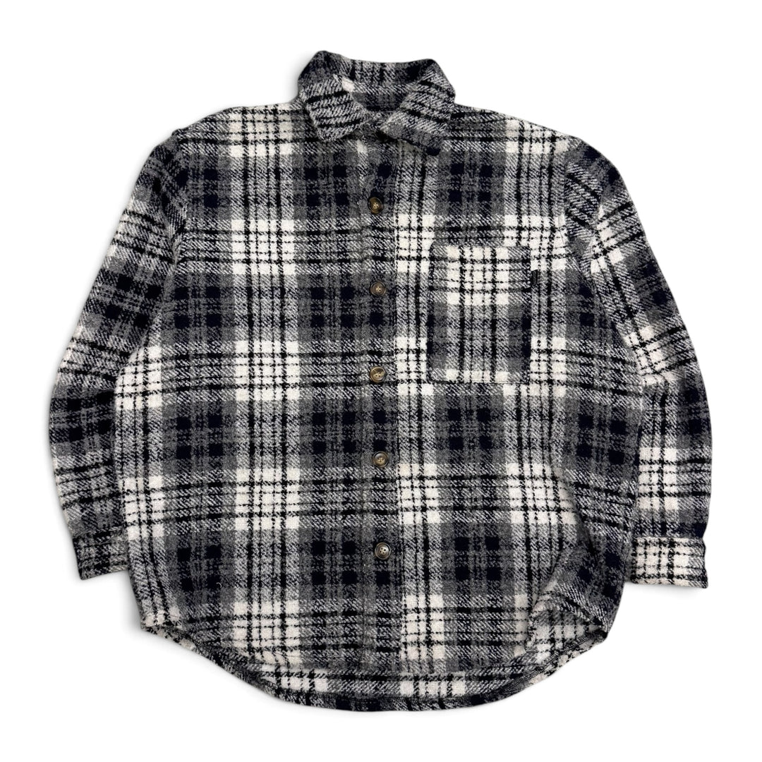 F***ing Awesome Grey Checkered Heavyweight Flannel Shirt Jacket (L)