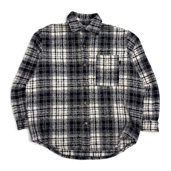 F***ing Awesome Grey Checkered Heavyweight Flannel Shirt Jacket (L)