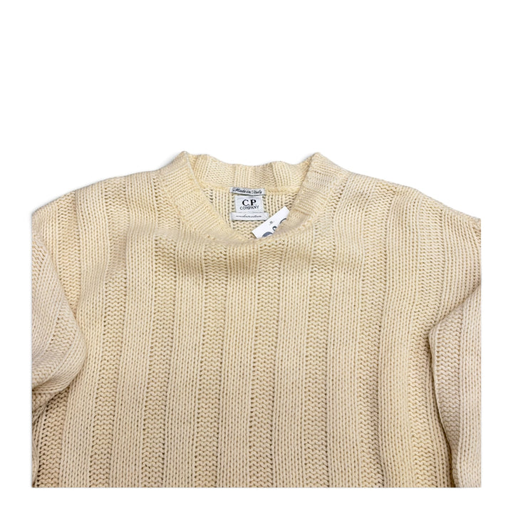 Vintage C.P. Company  Mock Neck Knitted Jumper Cream (XL)