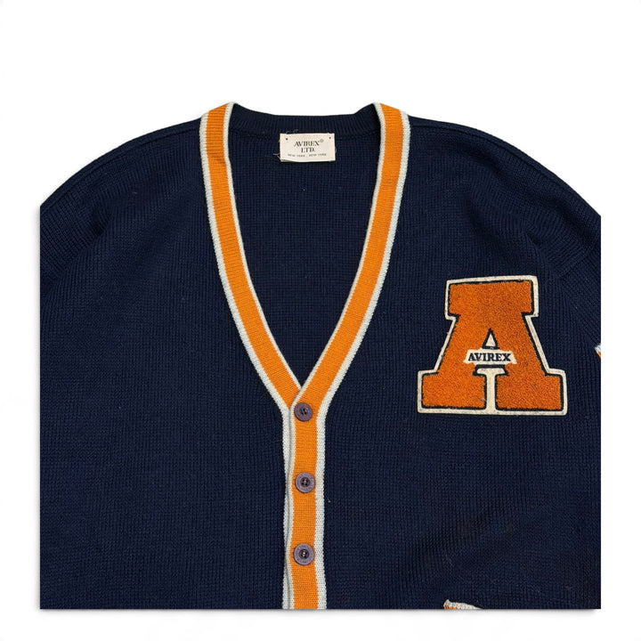Vintage Avirex Navy Heavy Knitted Cardigan (L)