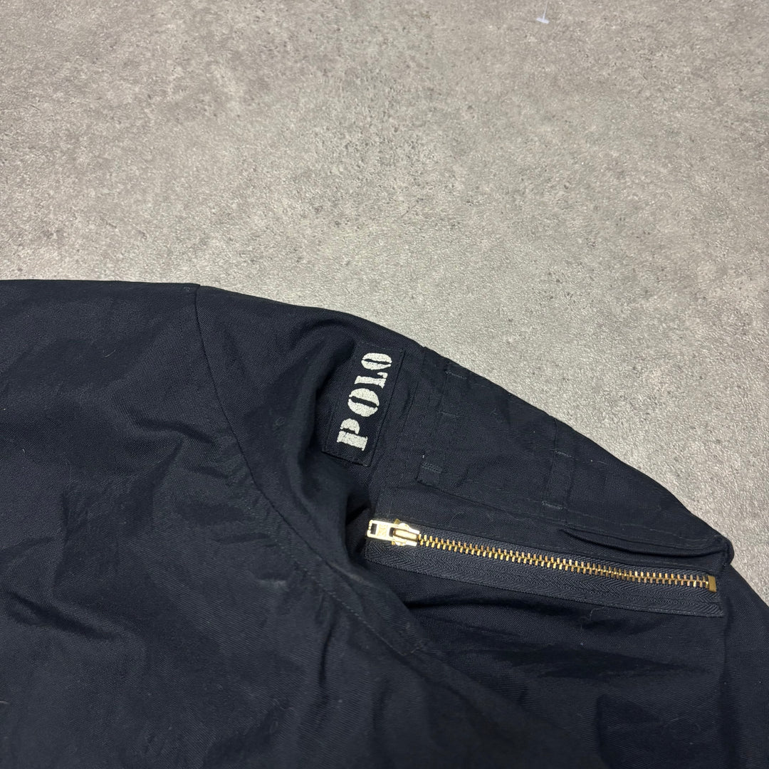 Vintage Polo Ralph Lauren Black Bomber Jacket (L)