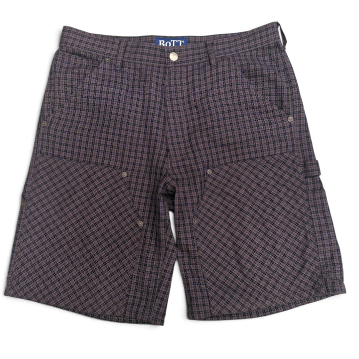 Bott Plaid Double Knee Shorts Purple (M)