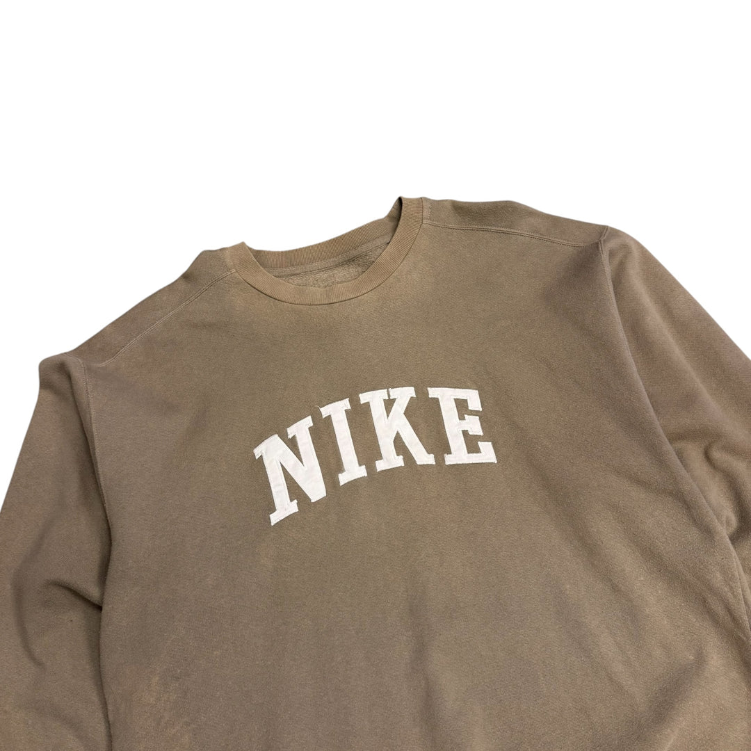 Vintage Nike Big Spell Out Sweatshirt Beige (XXL)