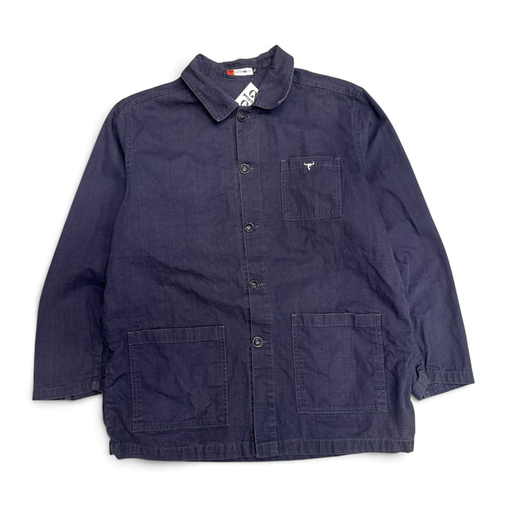 Vintage Distressed Faded Black French Chore Jacket