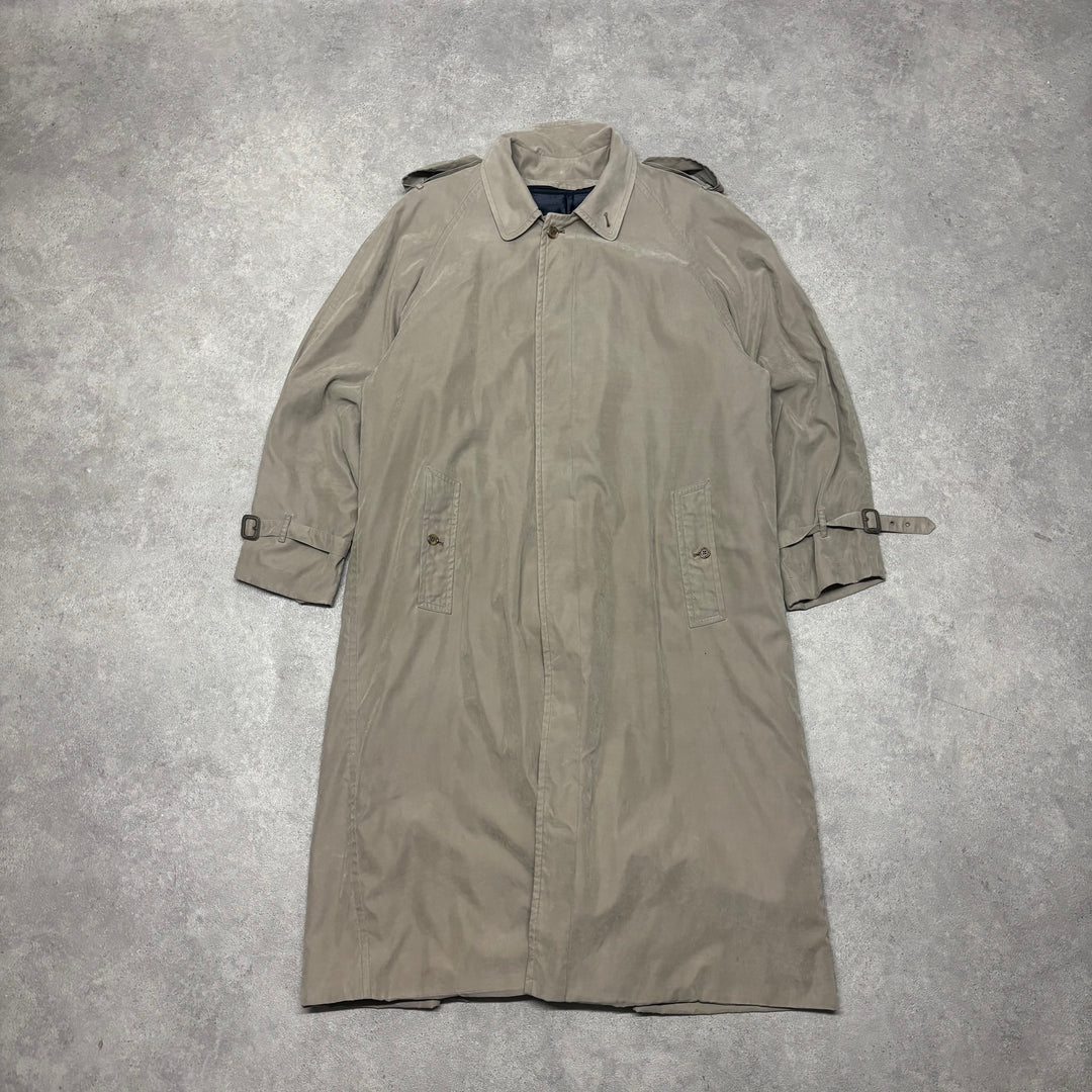 Vintage Burberry Khaki Trench Jacket With Liner (XL)