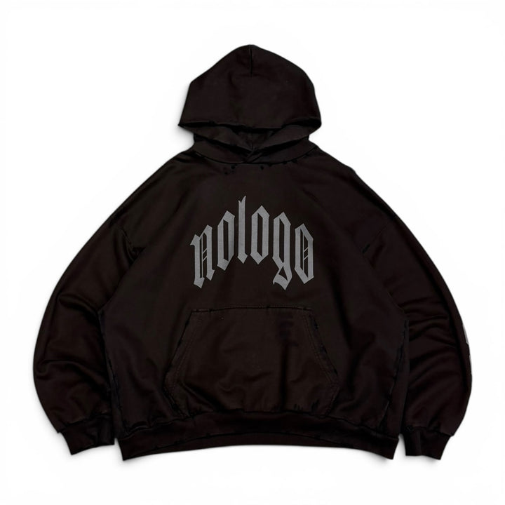 Balenciaga ‘No Logo’ Black Distressed Hoodie (XL)