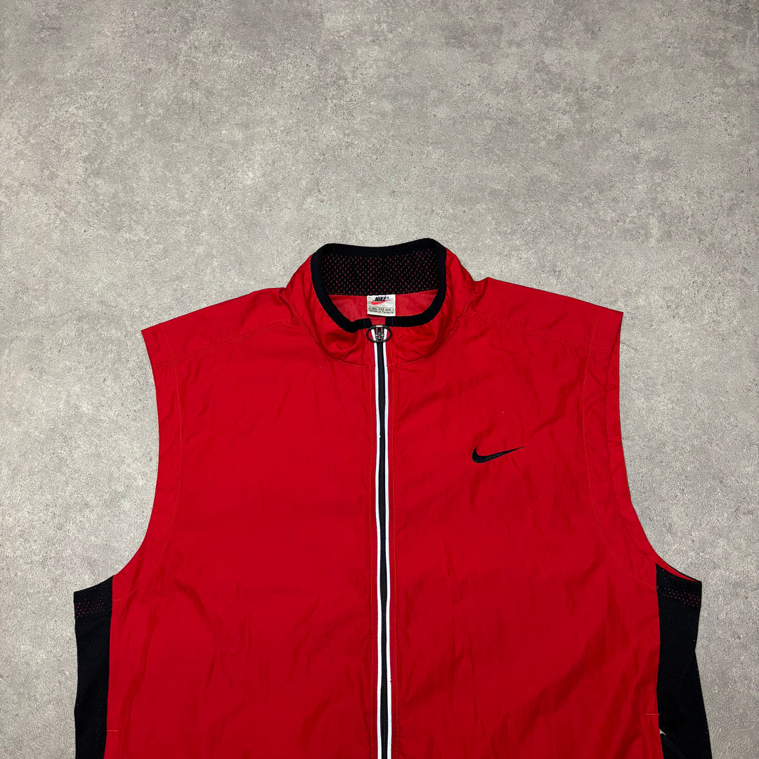 90's Vintage Nike Red Technical Gilet (XXL)