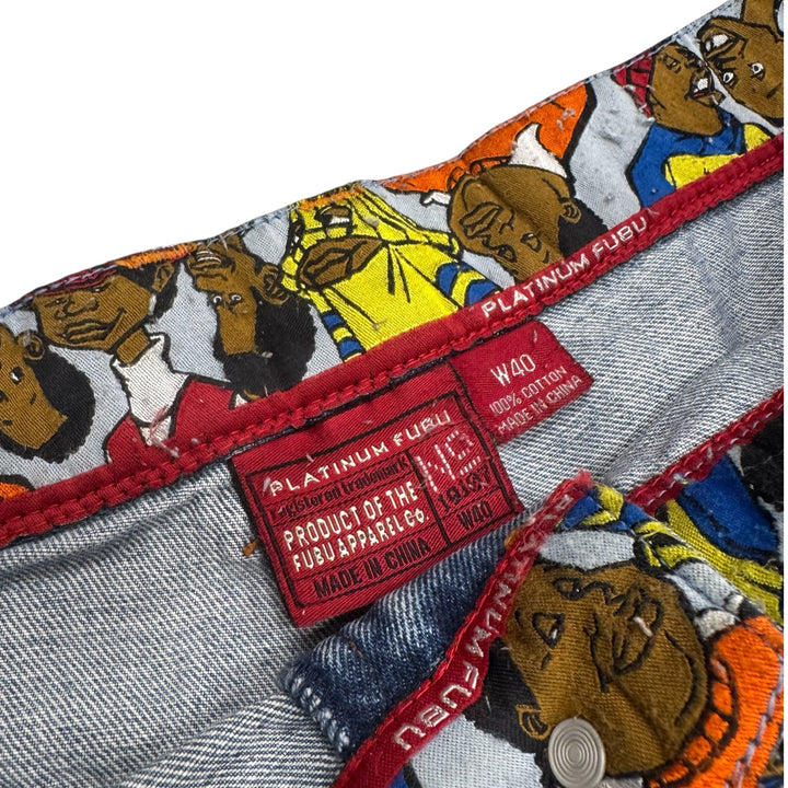 90's Vintage Fubu Platinum Baggy Denim Jorts (40)
