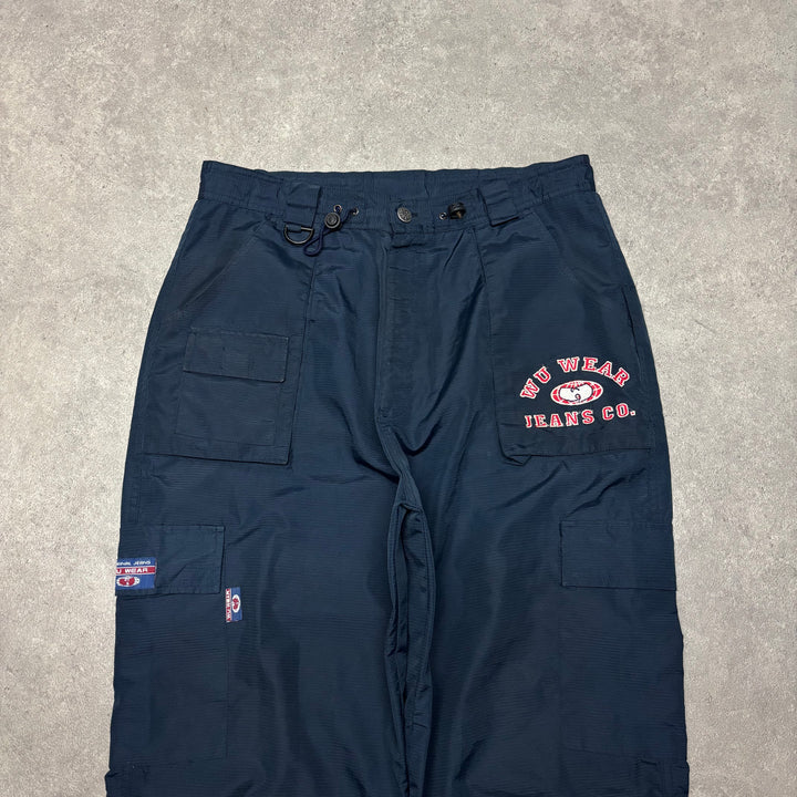 Vintage Wu Tang Clan Wu Wear Navy Lightweight Cargo Trousers (L)