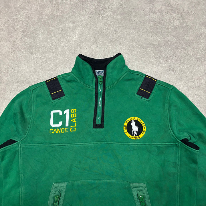 Vintage Polo Ralph Lauren Canoe Green Quarter Zip Jumper (L)