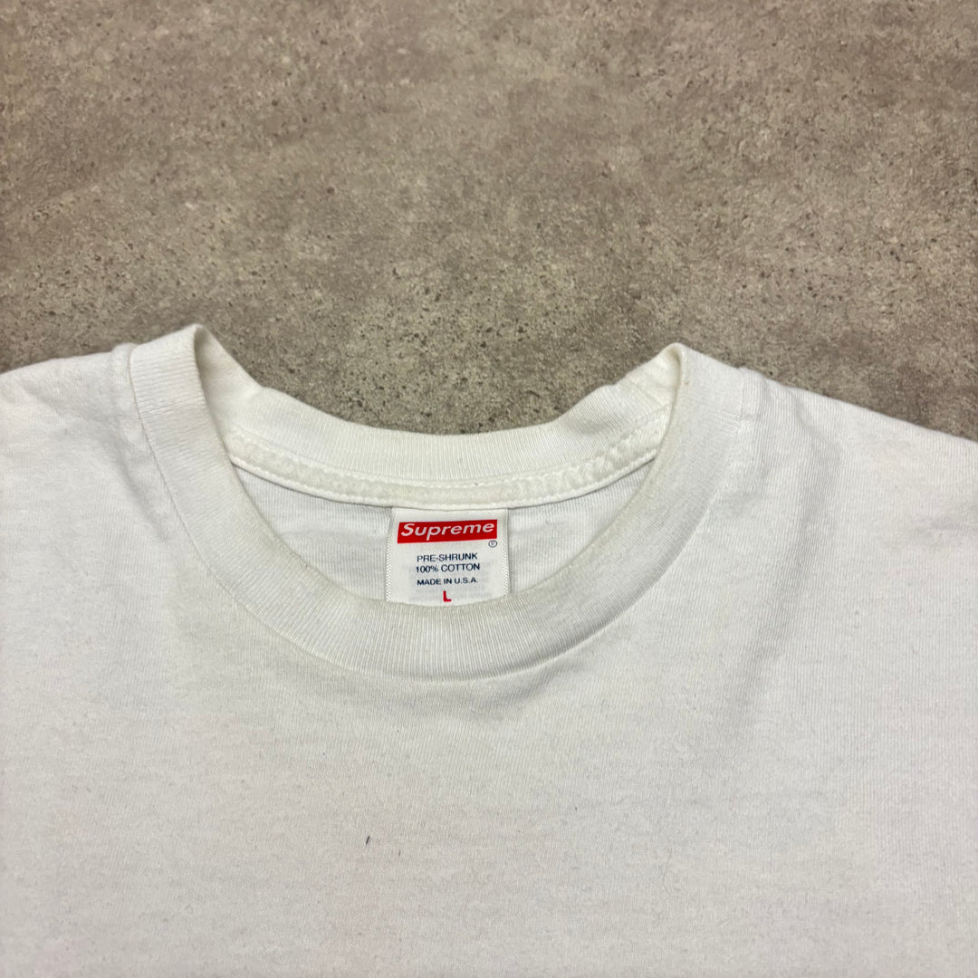 Supreme Chicago White Silver Box Logo T-Shirt (L)