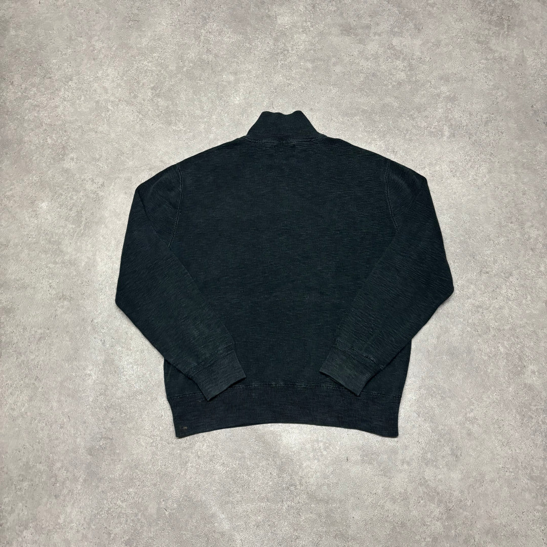 Polo Ralph Lauren Dark Grey Spell Out Quarter Zip Jumper (L)