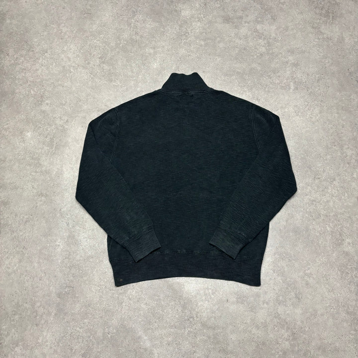 Polo Ralph Lauren Dark Grey Spell Out Quarter Zip Jumper (L)