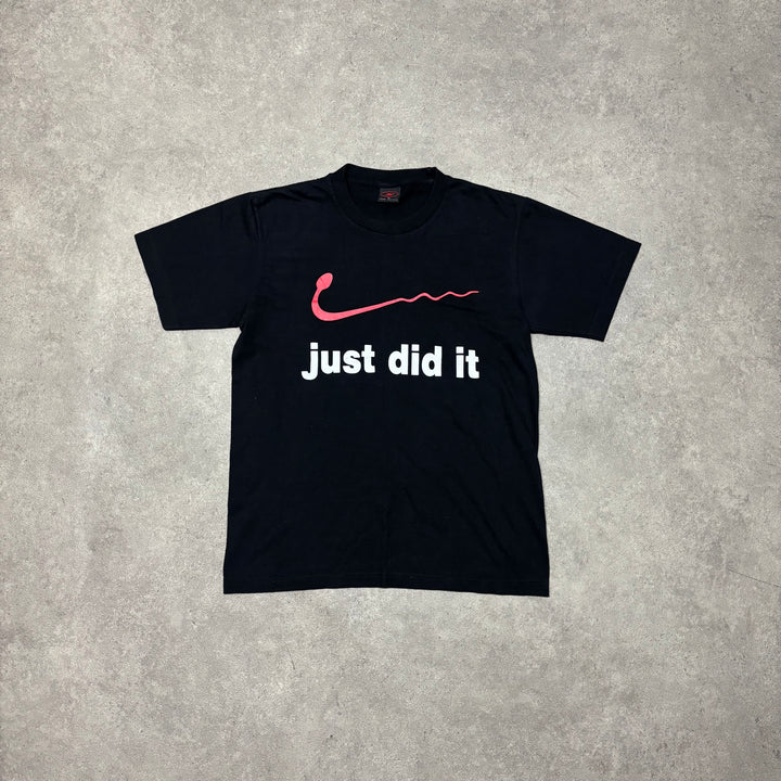 Vintage Just Did It Black Graphic T-Shirt (M)