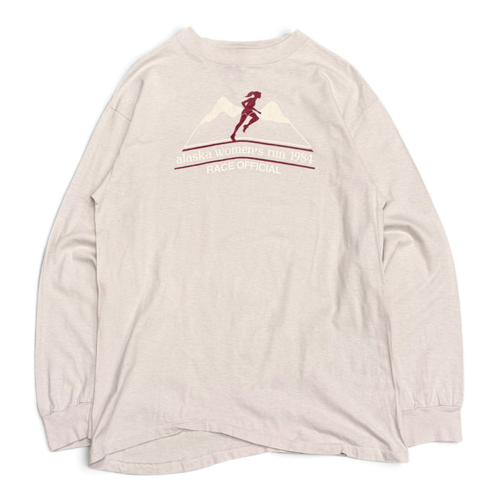 80’s Vintage Nike Alaska Women’s Run Pink Longe Sleeve Graphic T-Shirt (L)