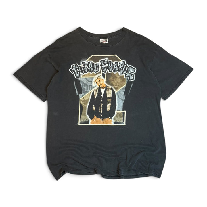 90's Vintage Tupac Shakur Black Graphic T-Shirt (XL)