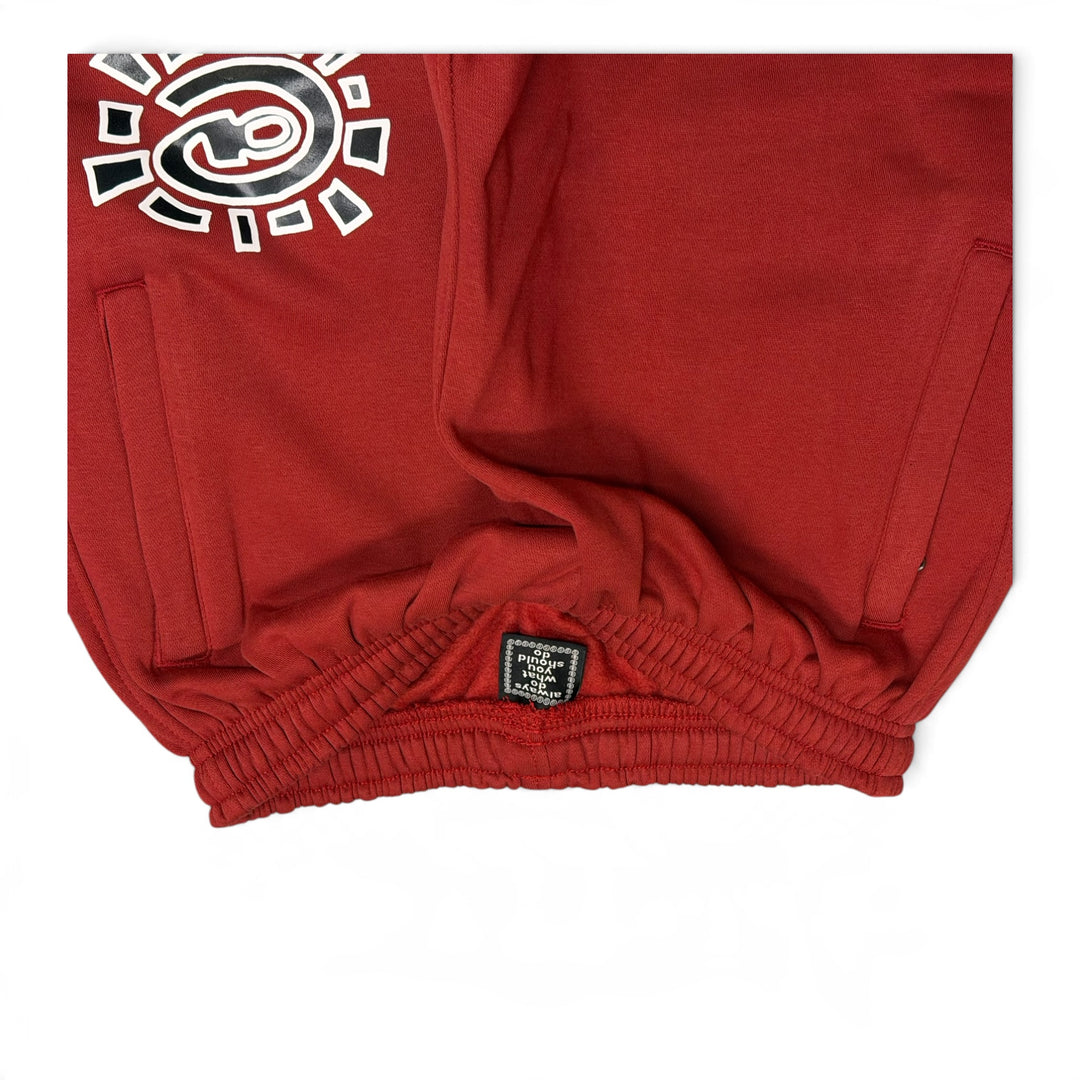 Always Do What You Should Do Dark Red Tracksuit Bottoms (XL)