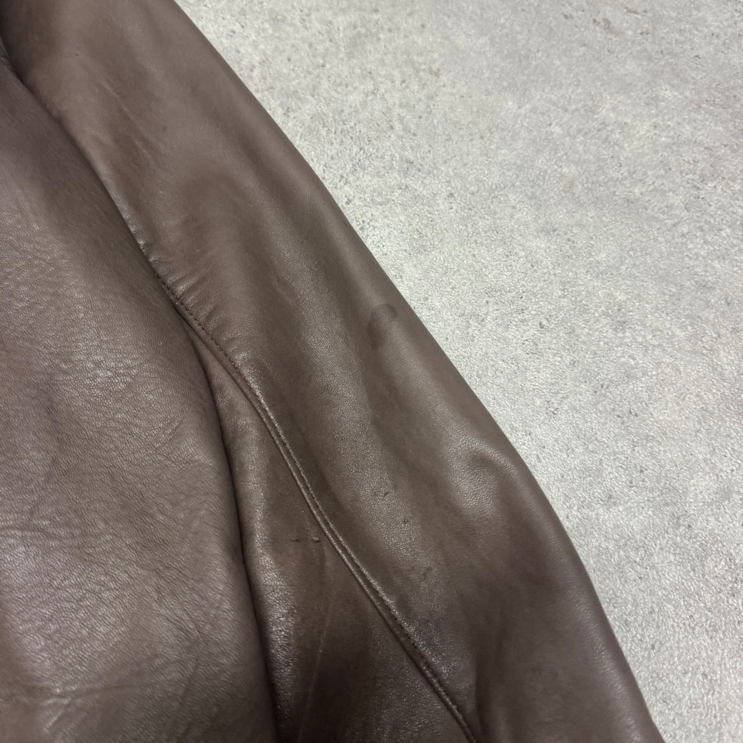 Vintage Polo Ralph Lauren Brown Leather Jacket (L)