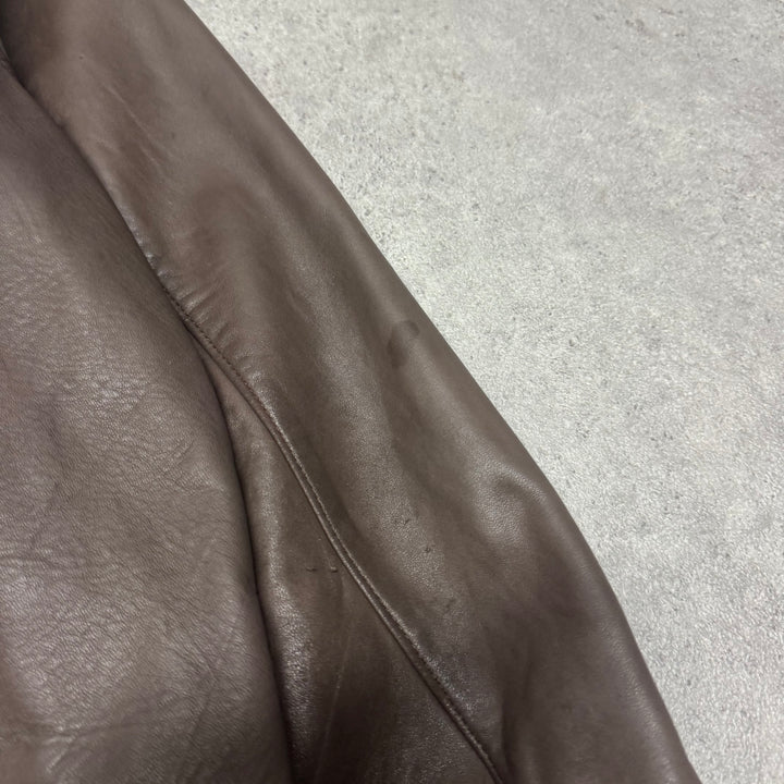 Vintage Polo Ralph Lauren Brown Leather Jacket (L)