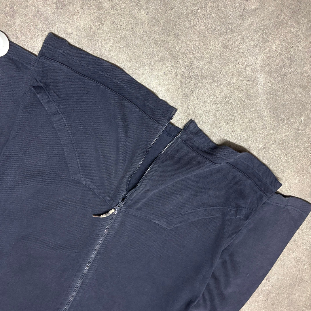 Vintage Burberry Navy Checkered Hooded Full Zip Knit (M)