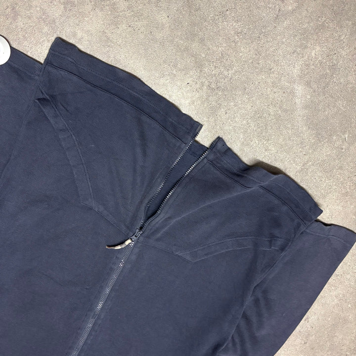Vintage Burberry Navy Checkered Hooded Full Zip Knit (M)