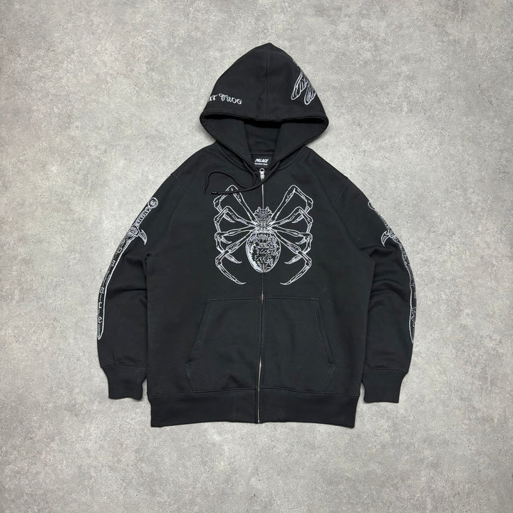 Palace x The Great Fog Black Embroidered Full Zip Hoodie (M)
