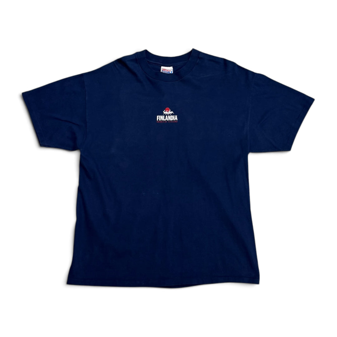 Vintage Finlandia Vodka Graphic T shirt Navy (XL)