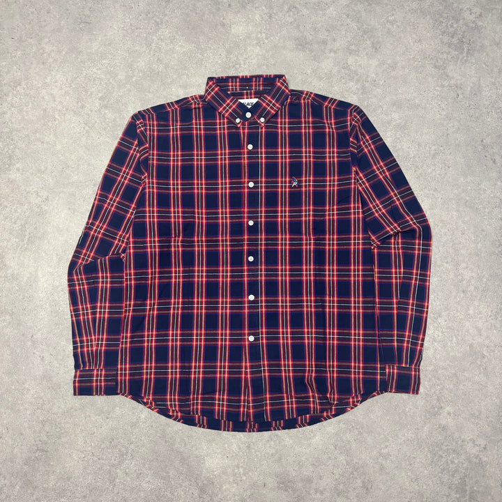 Palace Red & Navy Checkered Parrot Shirt (XL)