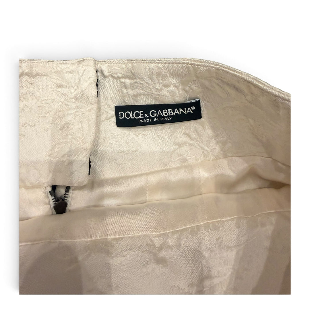 Dolce & Gabbana White & Black Jacquard Suit Two Piece Set (38)